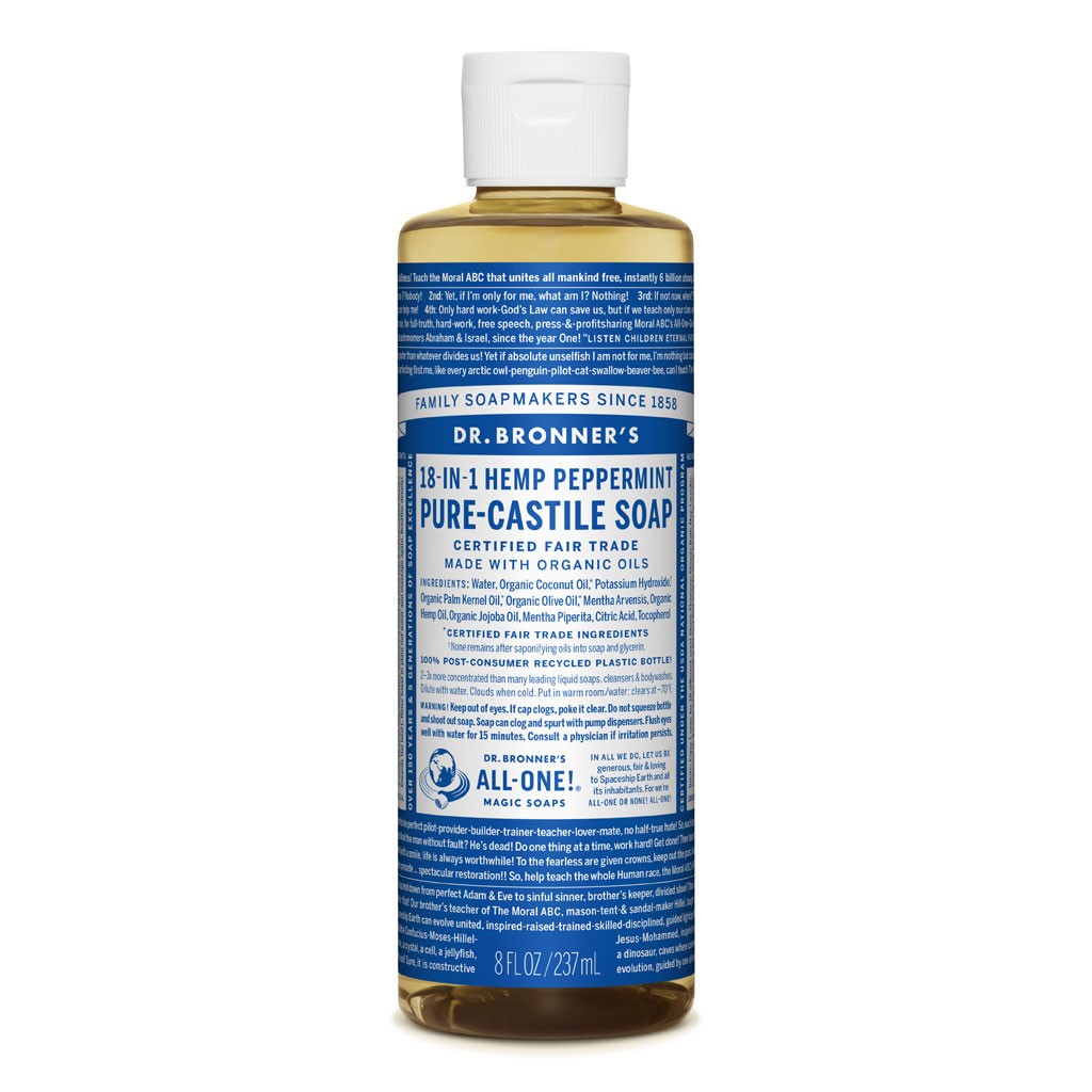 Dr. Bronner’s Pure Castile Liquid Soap – Peppermint