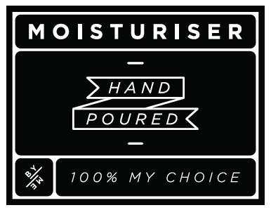 ByMe Black waterproof label decal, Moisturiser