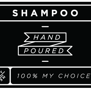 Small waterproof shampoo decal black