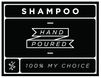 Small waterproof shampoo decal black