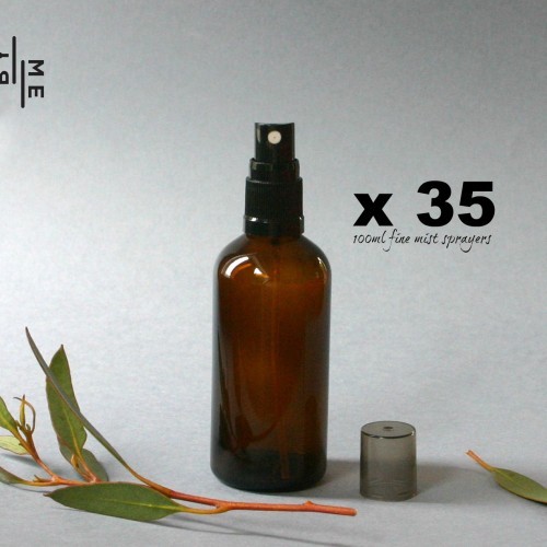 100ml amber glass spray bottles - bulk pack of 35