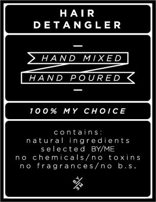 Medium Black Hair Detangler Decal