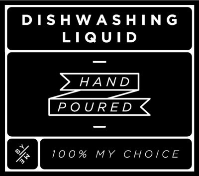 Small Black Dishwashing Liquid Decal